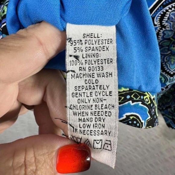 Joan Rivers Perfect Paisley knit open front jacket with 3/4 sleeves - Picture 6 of 9